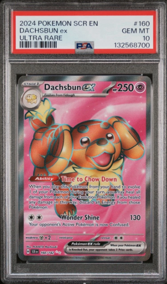 PSA 10 2024 POKEMON SCR EN-STELLAR CROWN ULTRA RARE #160 DACHSBUN EX